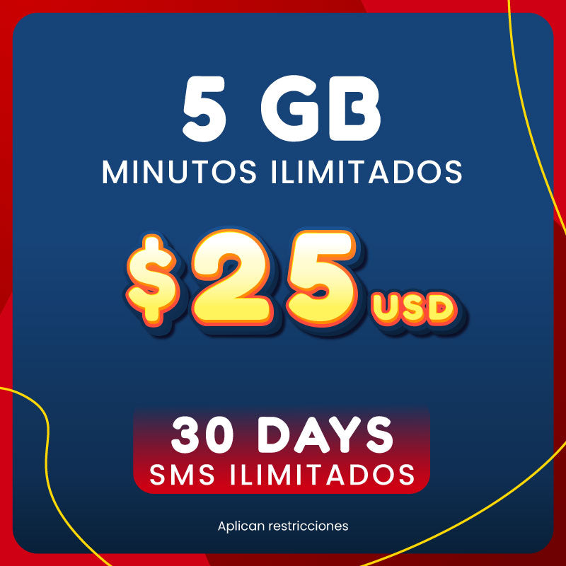 Paquetes: 35 GB de datos - 750 minutos - 30 días - 500 SMS